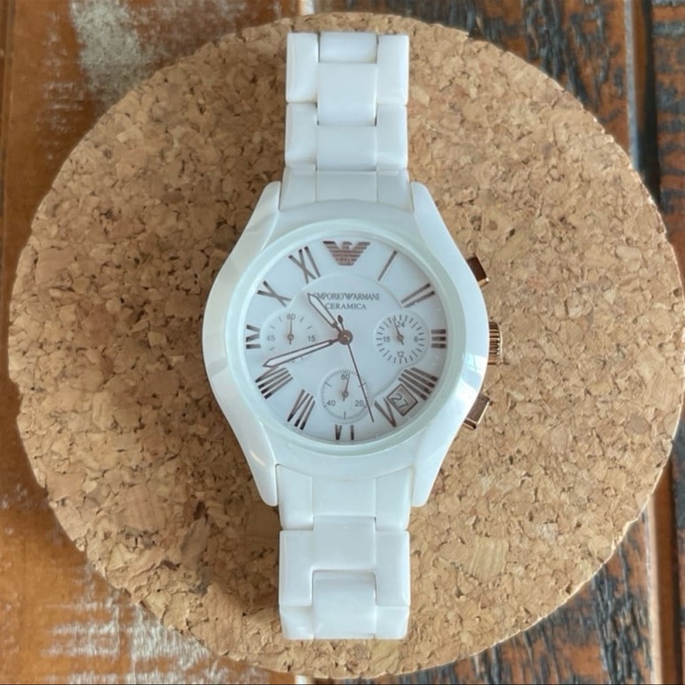 Emporio Armani Ceramica AR1417 Ladies Chronograph Watch